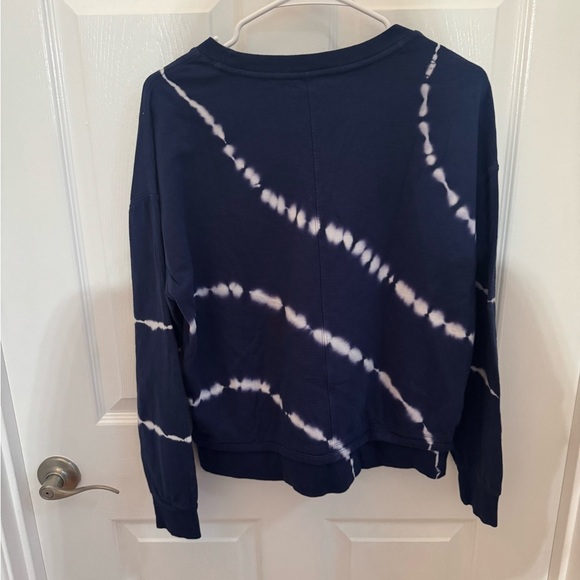 Athleta Blue and White Tie-Dye Sweatshirt - Picture 3 of 5